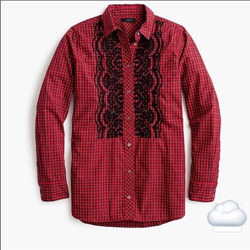 J. Crew Boy Shirt in Embellished Plaid